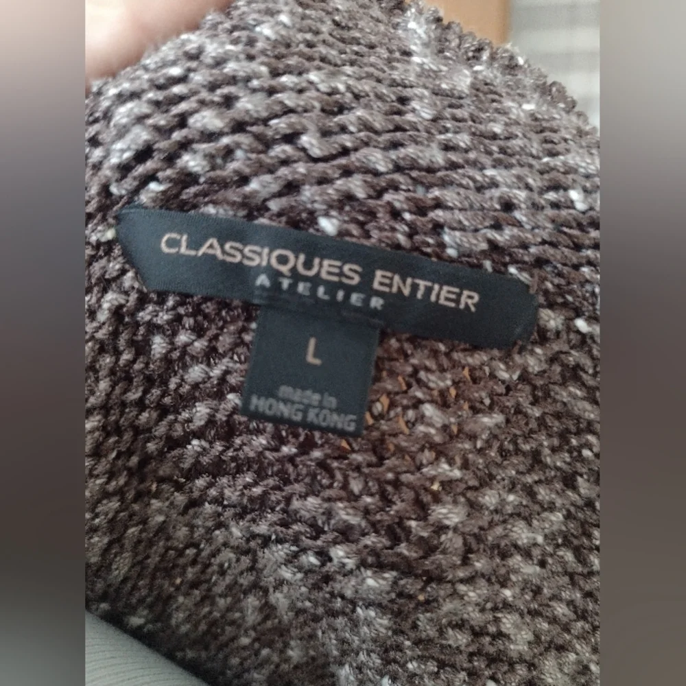 EUC Nordstrom Classiques Entier Belted Cardigan Duster, Heathered Brown, Large - Picture 11 of 12